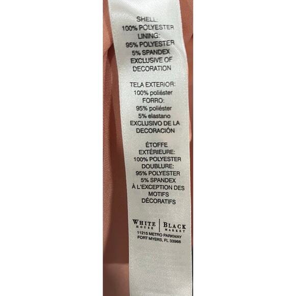 White House Black Market Coral Dress Size 00 Sleeveless Layers Asymmetric Hem - Picture 5 of 5